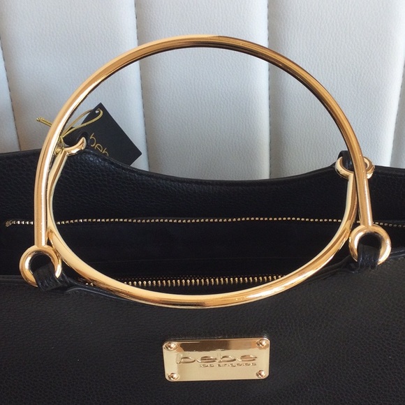 NWT Bebe Los Angeles Zsa Zsa Black Shopper - Picture 4 of 16